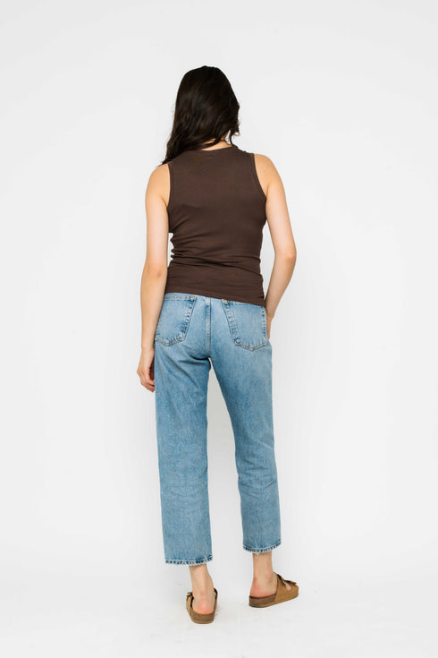 Joelle-Textured Vee Neck Tank